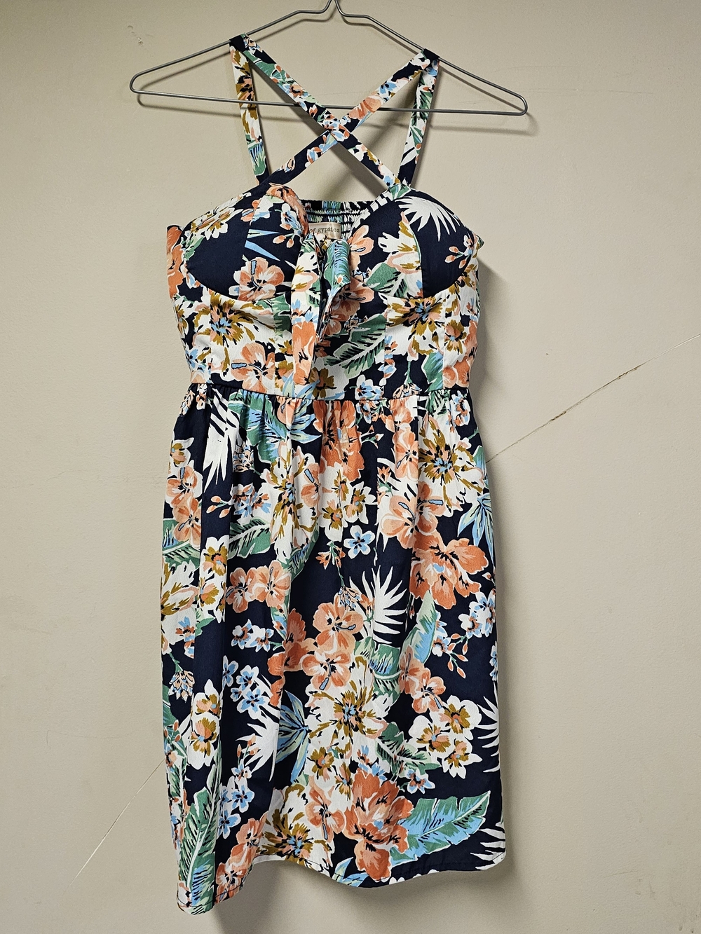 Band of Gypsies Tropical Floral Halter Sundress — Size Small